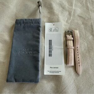 Michele Light Pink Genuine Alligator Leather Watch Strap 16mm EUC